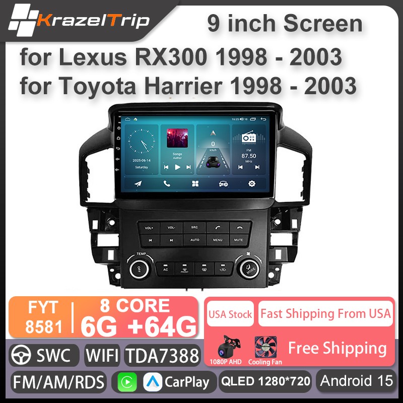 Android 8 Core Car Radio for Lexus RX300 for Toyota Harrier 1998 – 2003 CarPlay