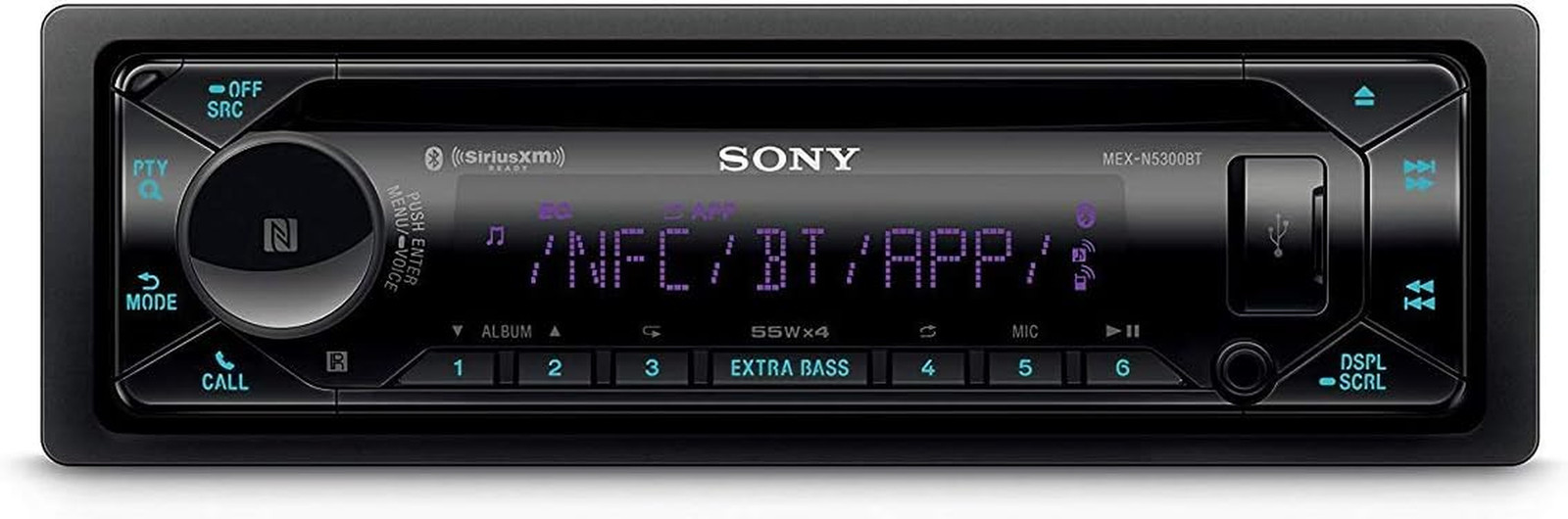 MEX-N5300BT Car Stereo Single Din Radio with Bluetooth, CD Player, USB/AUX