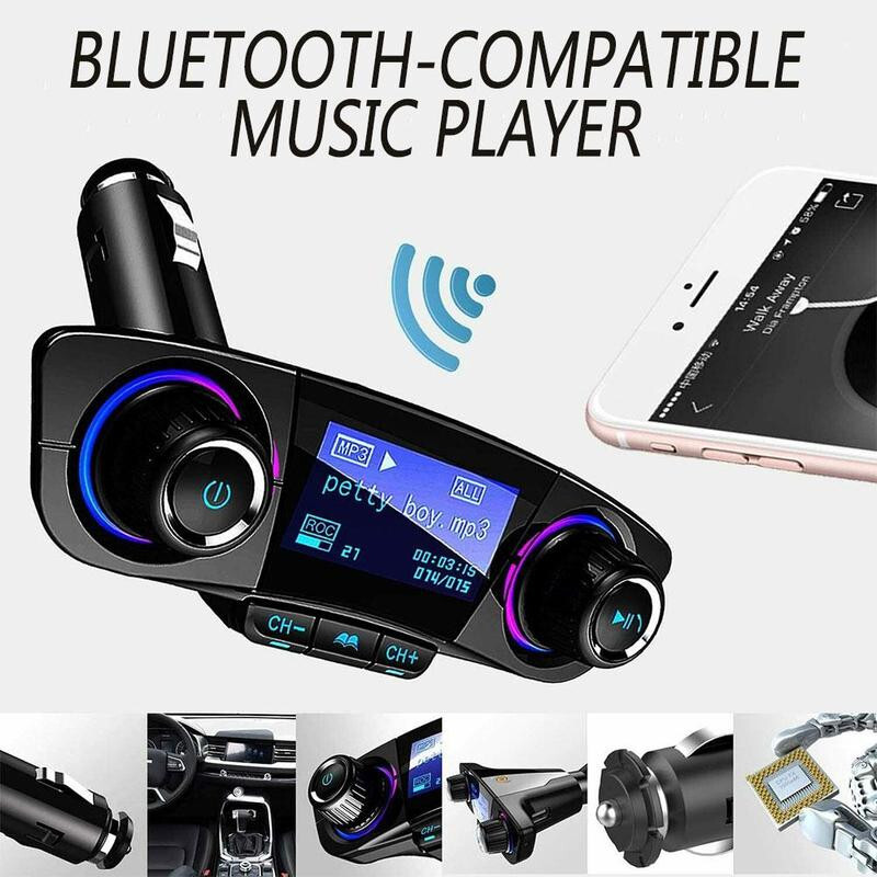 Car MP3 Player Wireless Bluetooth 4.0 FM Handsfree 1.3in LED Screen Accessories