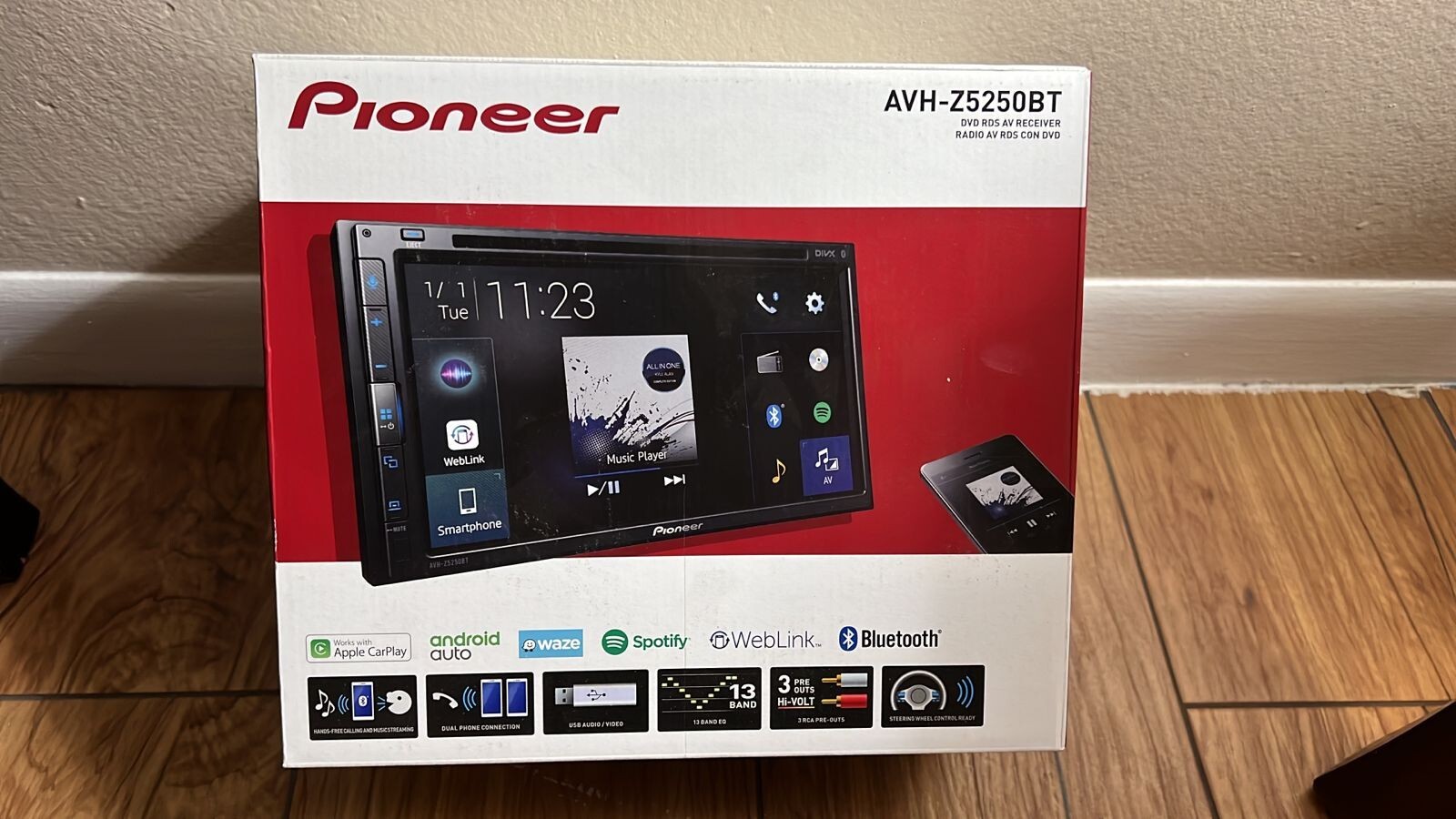 PIONEER AVH-Z5250BT in-Dash Double Din,DVD Multimedia AV Receiver / 6.8″ 