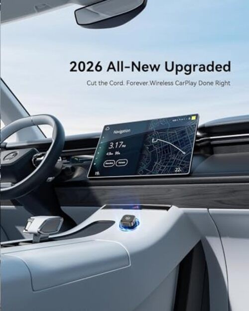 2026 Wireless CarPlay & Android Auto Adapter, Mini 2-in-1 Plug & Play Dongle