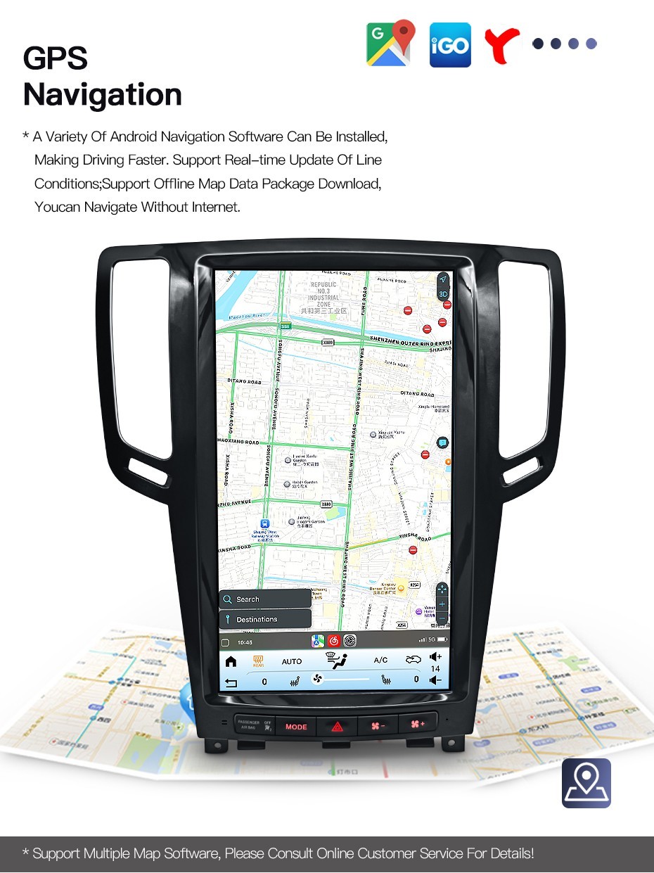 13.8″ For Infiniti G25 G35 G37 2003-2015 Car Radio Player Stereo Gps Navig 64GB