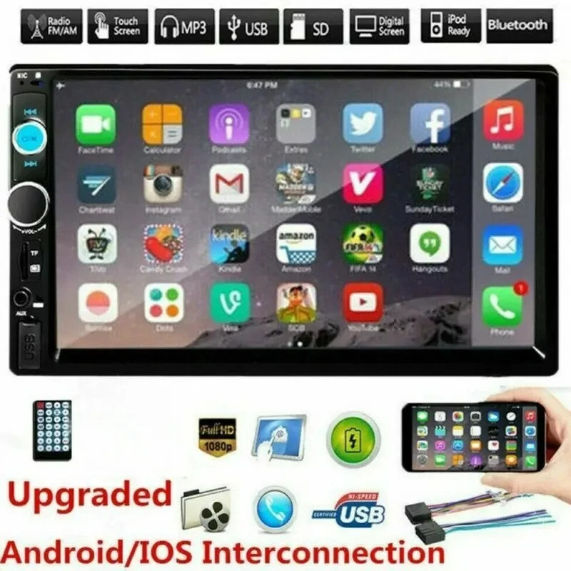 7″ 2 DIN Car Radio Stereo Bluetooth FM USB TF AUX IOS/Android MP5 Player