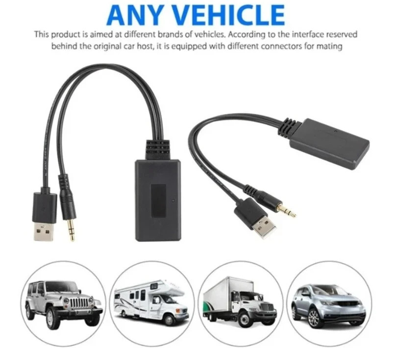 Bluetooth AUX Adapter 3.5mm USB Wireless Audio Receiver for Car Stereo