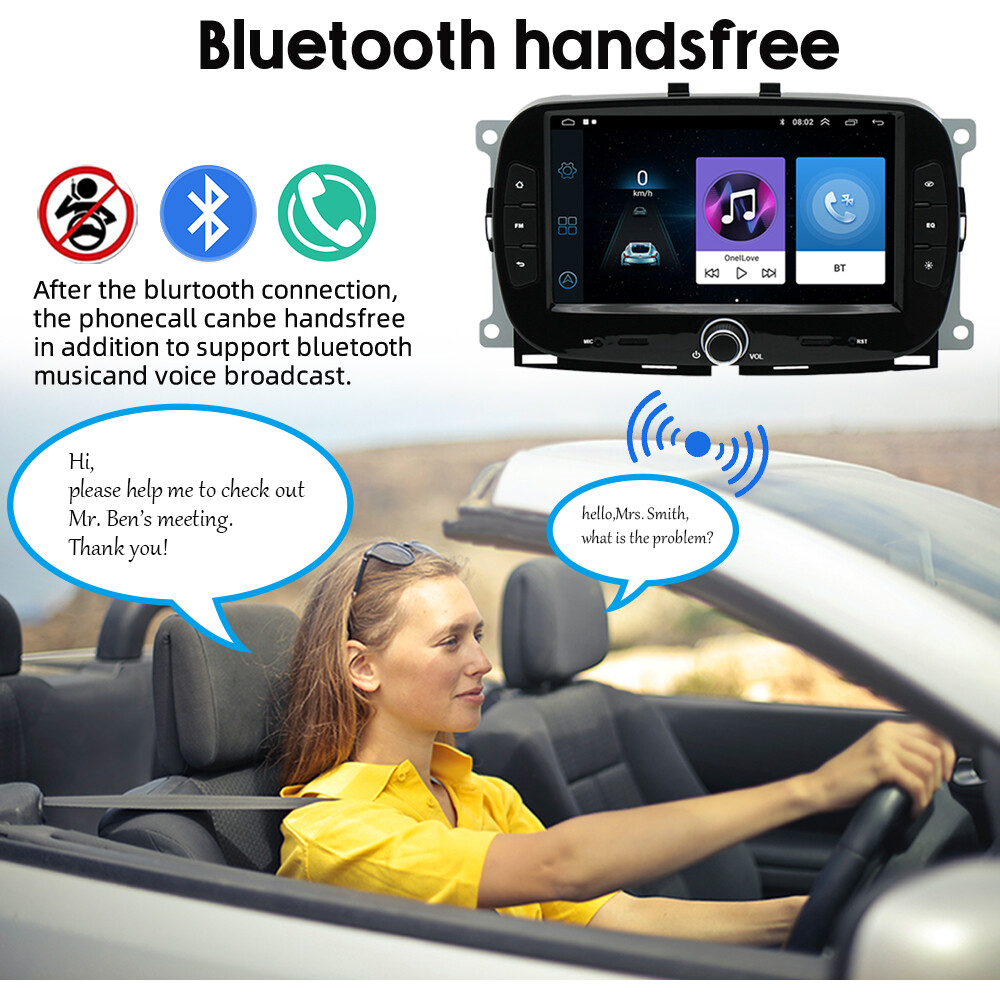 7″ Bluetooth Touchscreen Android11 GPS WiFi 32G Car Radio Fit 2016-2019 fiat 500