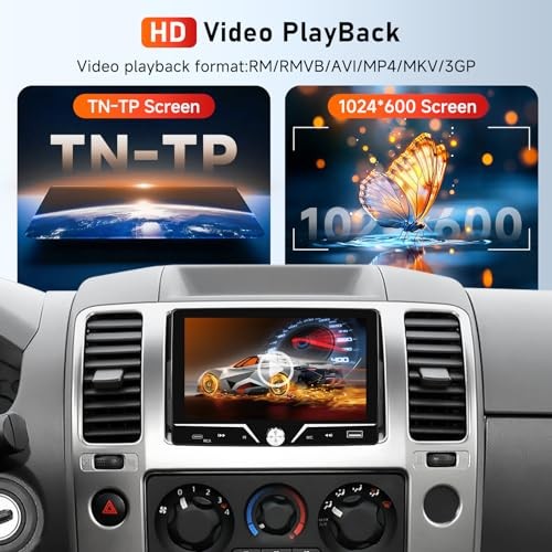 Single Din Car Stereo Carplay Android Auto, 7 Inch HD Touch Screen Car Radio