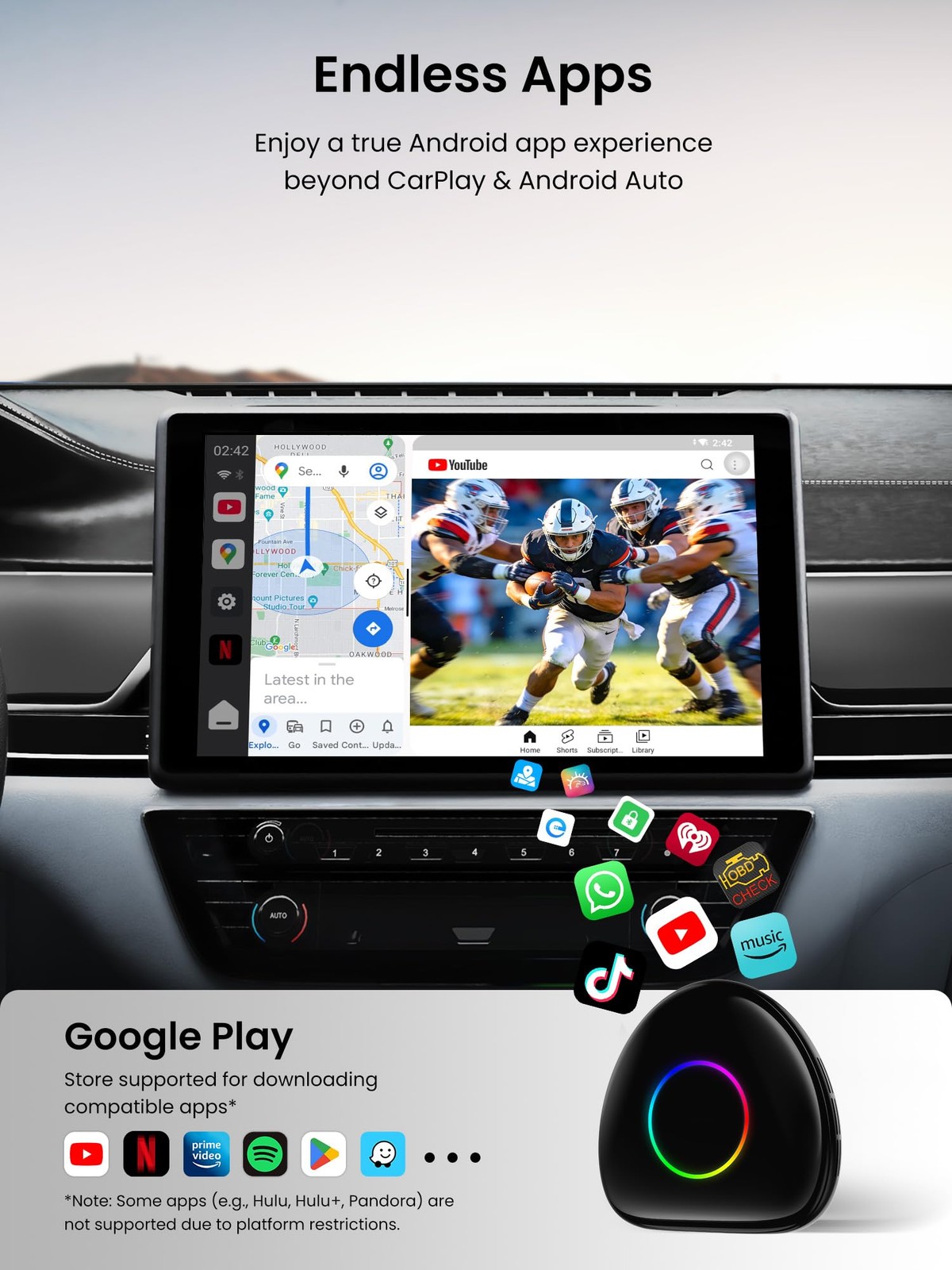 Wireless Carplay Adapter ATOTOOUT Magic AI Box – CarPlay & Android Auto Adapt…