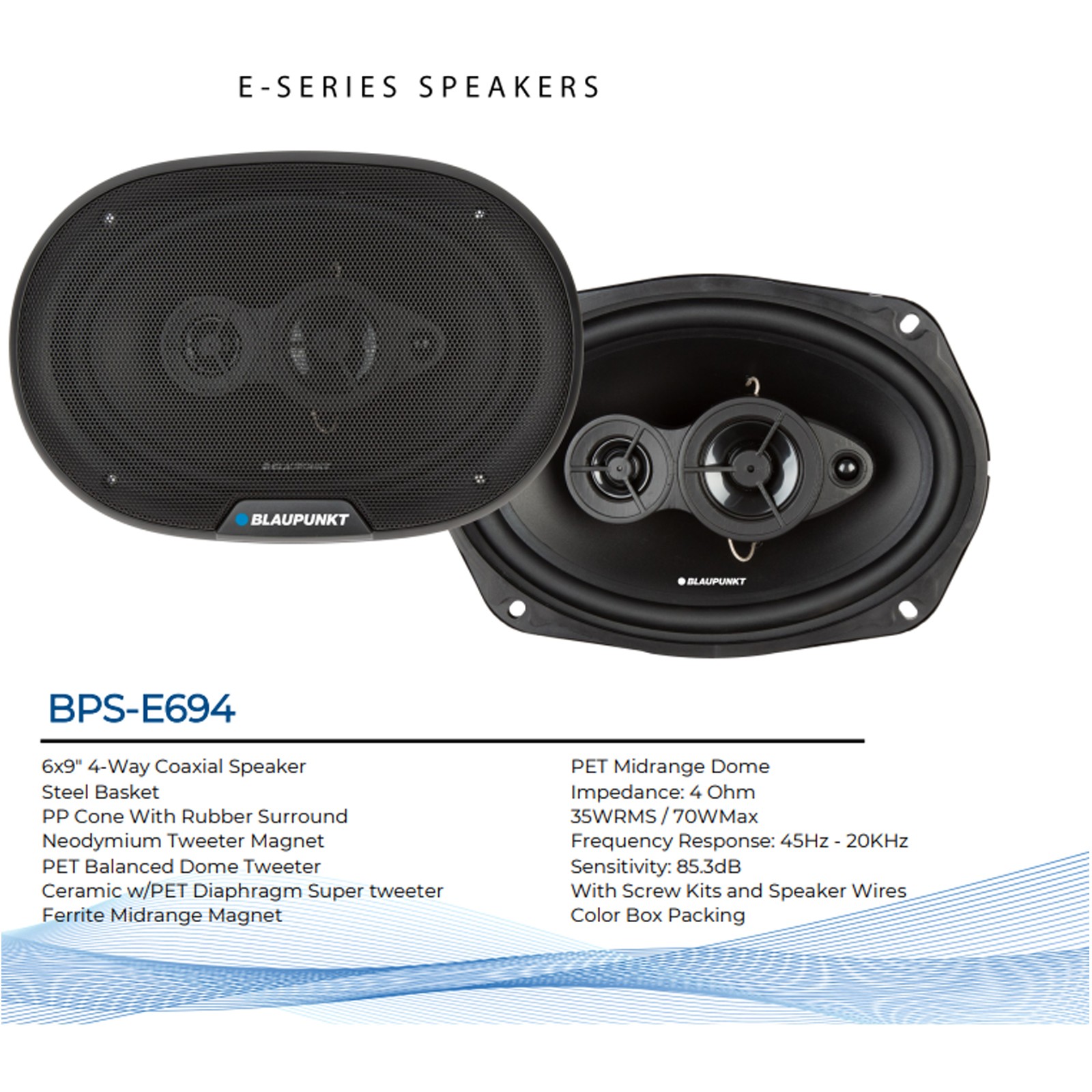 Blaupunkt CALI 900 9″ Touchscreen WiFi Receiver, 2x 6×9″ 70W Car Speakers, Wire