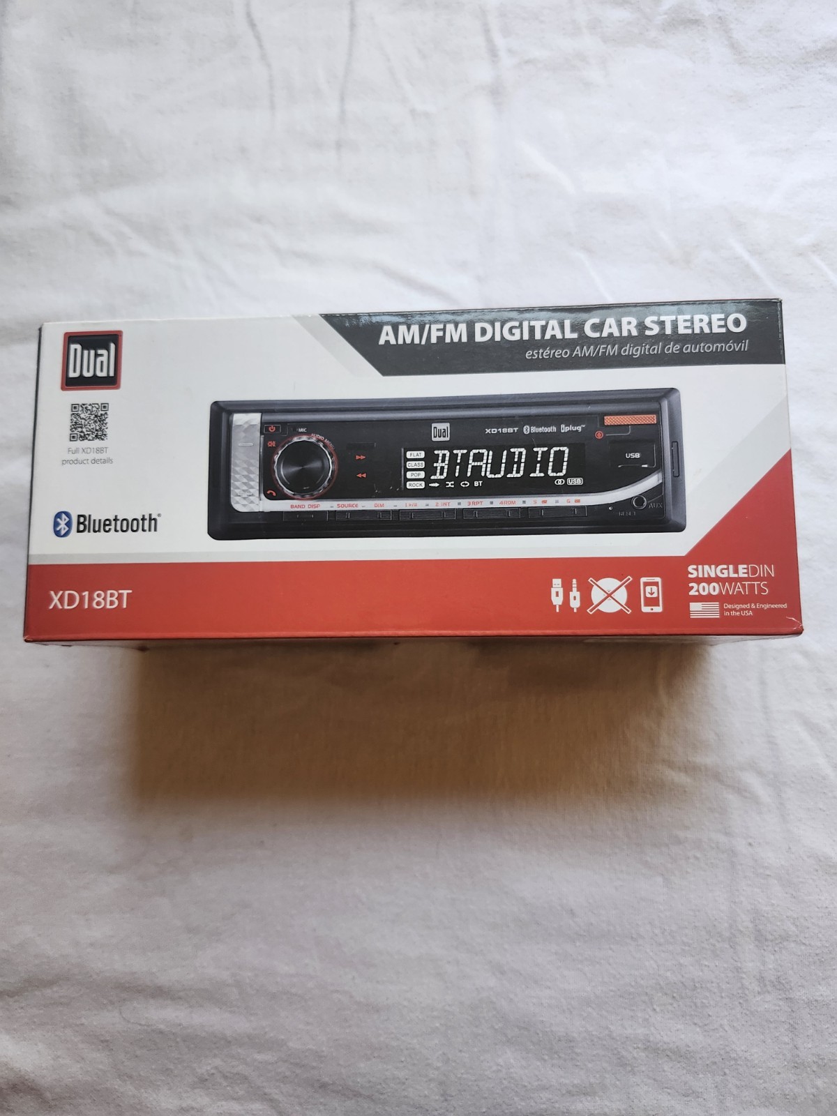 Dual Electronics XD18BT Single DIN Car Stereo Head Unit with Bluetooth, USB