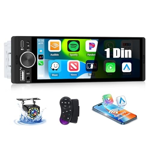 Single Din Car Stereo Radio with Wireless 6.28 Inch with Carplay