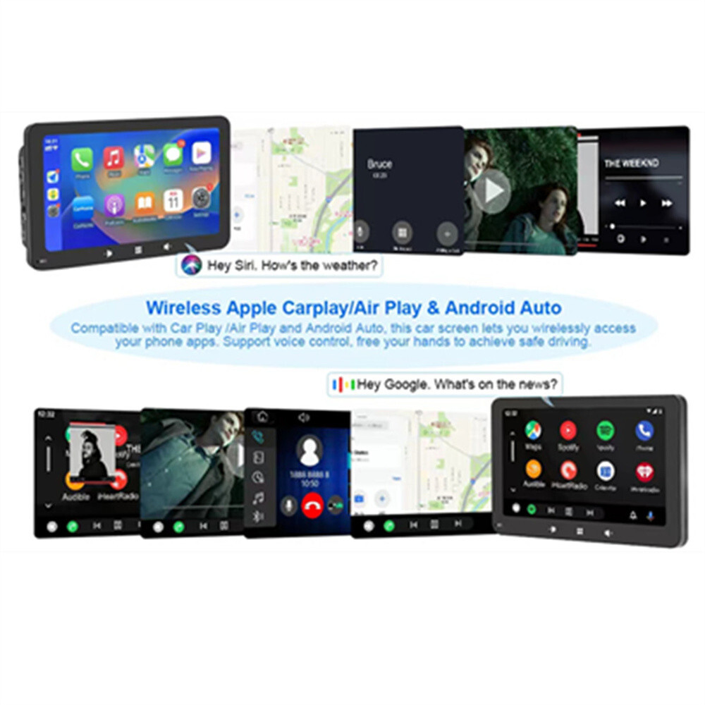 7in Car Stereo Radio Portable Player GPS Navi Touch Screen Mirror Link W/Camera