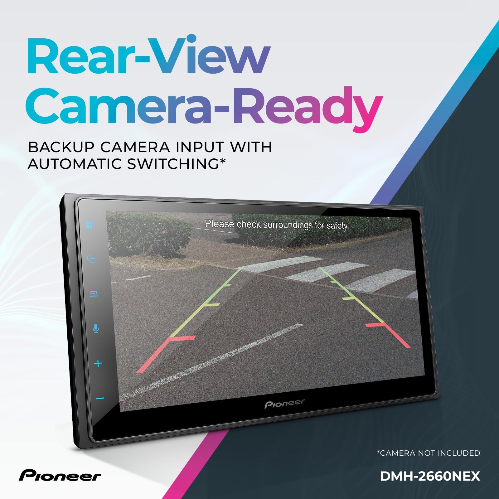 Pioneer DMH-2660NEX 6.8″ Capacitive Touchscreen, Double Din 6.8″/16:9, Black