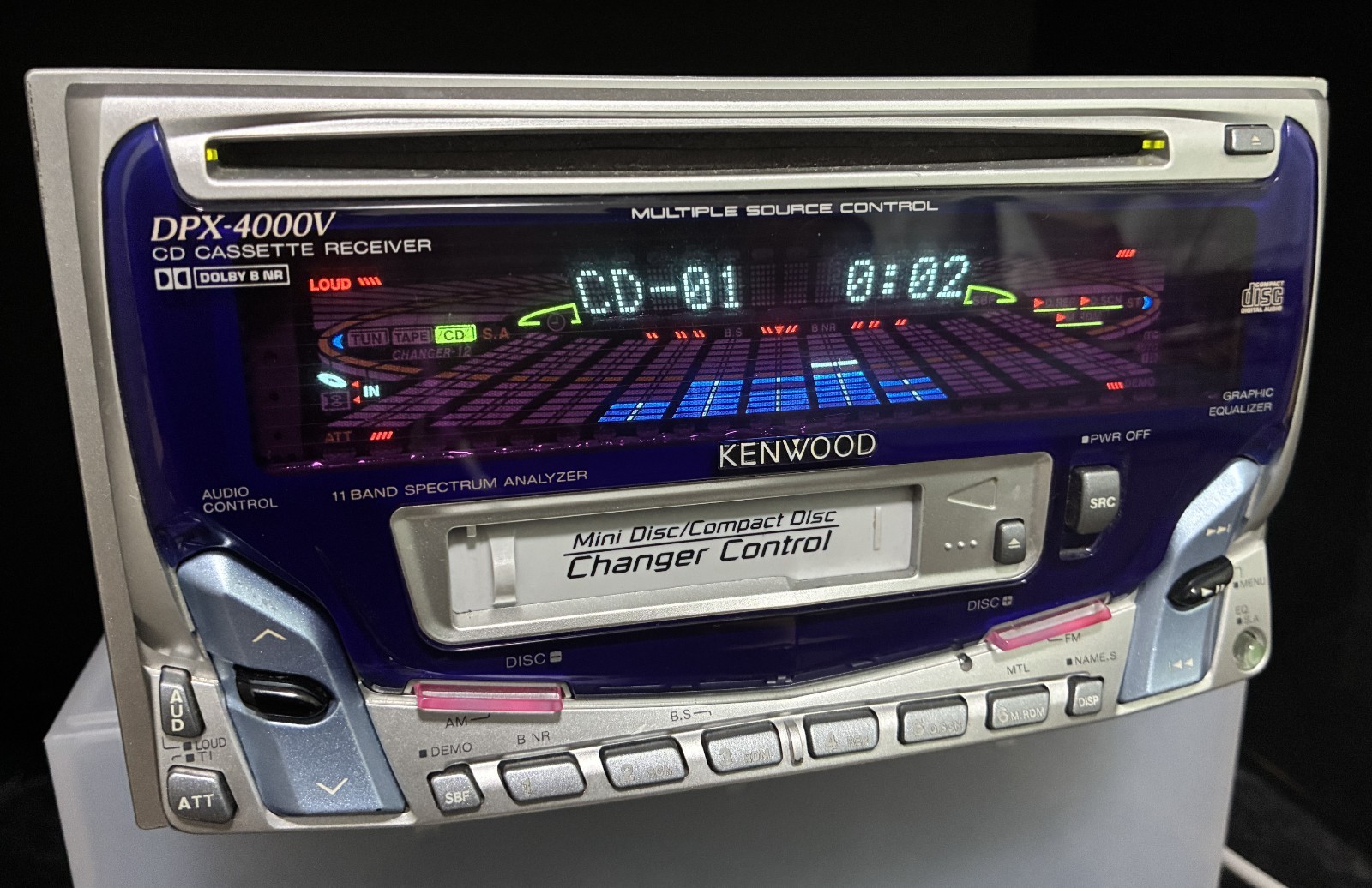 KENWOOD DPX-4000V Car Audio 2DIN CD Cassette 13PIN-BUS RCA Working Tested JDM