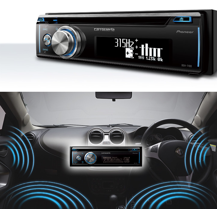 Pioneer Carrozzeria DEH-7100 CD USB Bluetooth AUX iPhone iPod Single DIN JDM NEW