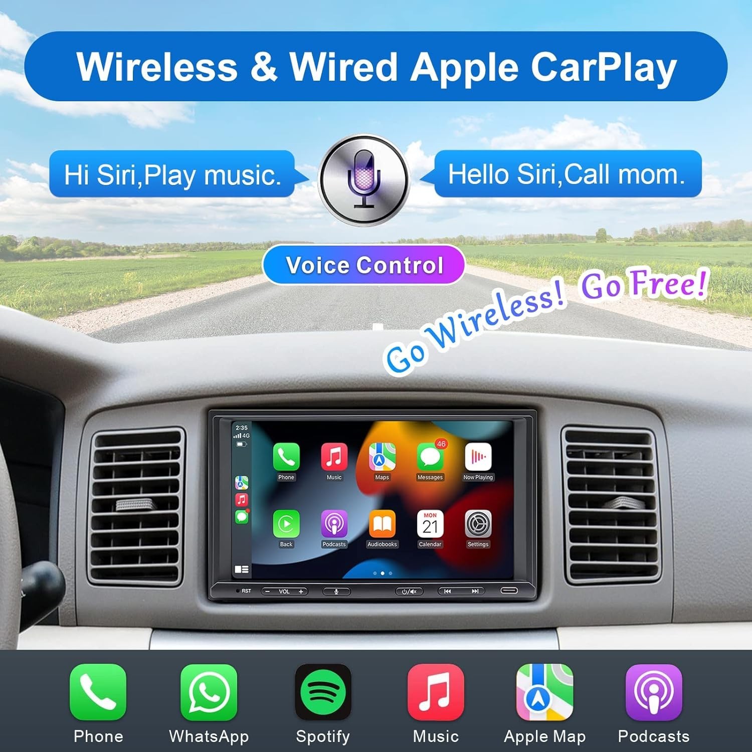 Advanced 7-Inch Touchscreen Car Receiver with Bluetooth and Backup Camera