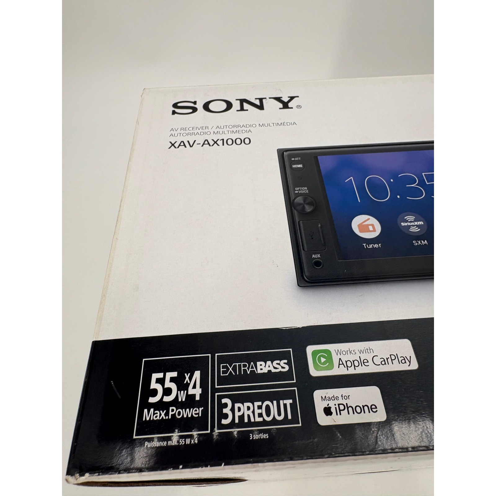 Sony XAV AX1000 Apple CarPlay Bluetooth Multimedia Player AM FM XM USB Aux 6.2″