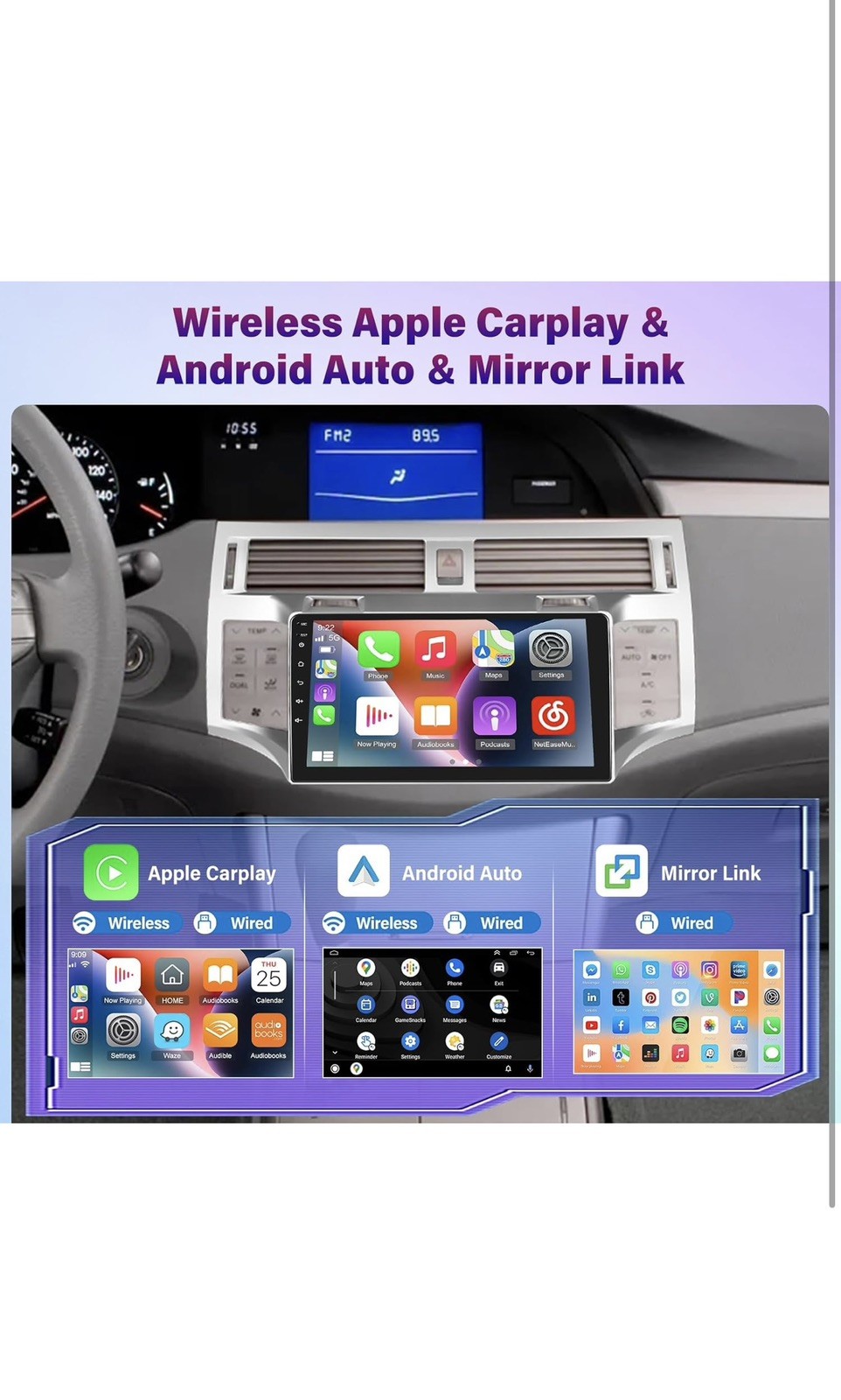 Android 15 Car Stereo For Toyota Avalon 05-10 9” Touch Screen 2+32G Wireless US
