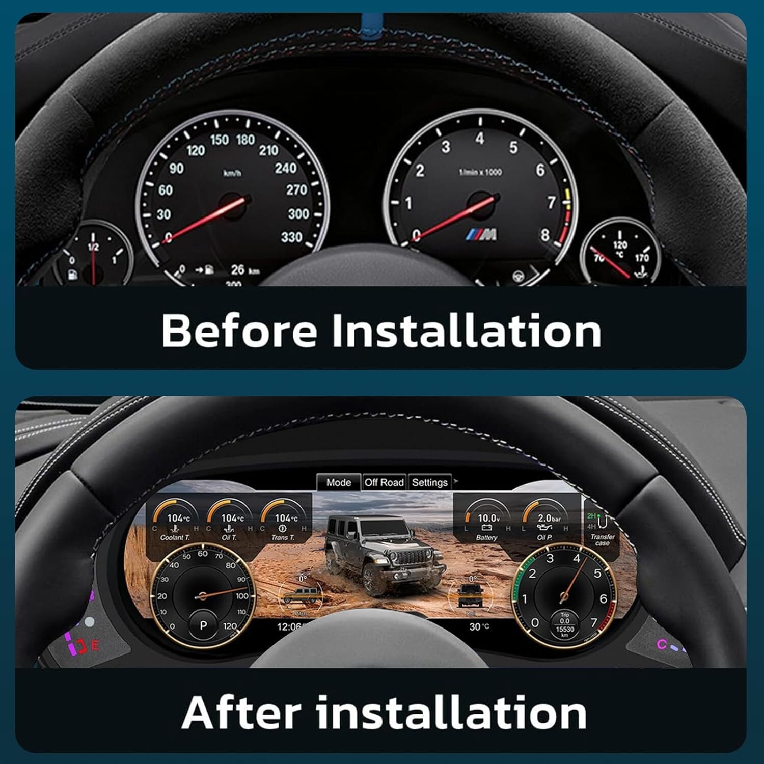 Car Dashboard LCD Digital Instrument Cluster For Jeep Wrangler Speedometer