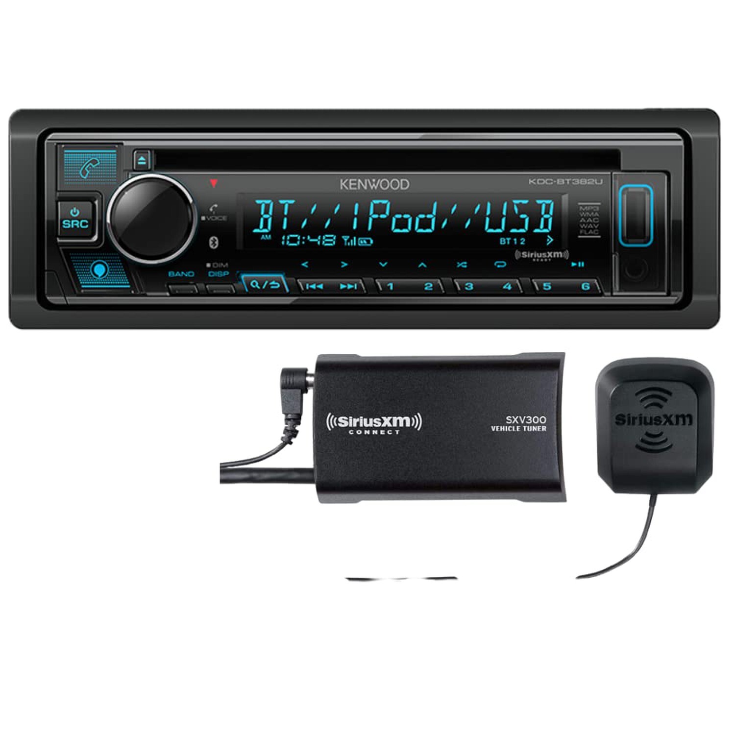 KENWOOD KDC-BT382U AM FM CD Receiver, Bluetooth,Alexa, SiriusXM Satellite Tuner
