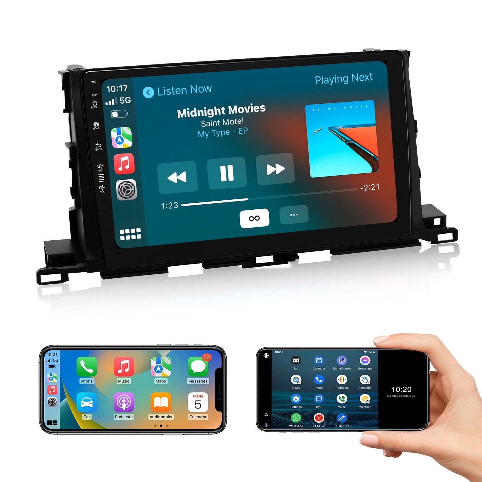 Roadanvi X12 10.2″ Car Radio Headunit for Toyota Highlander 2015-2019 CarPlay