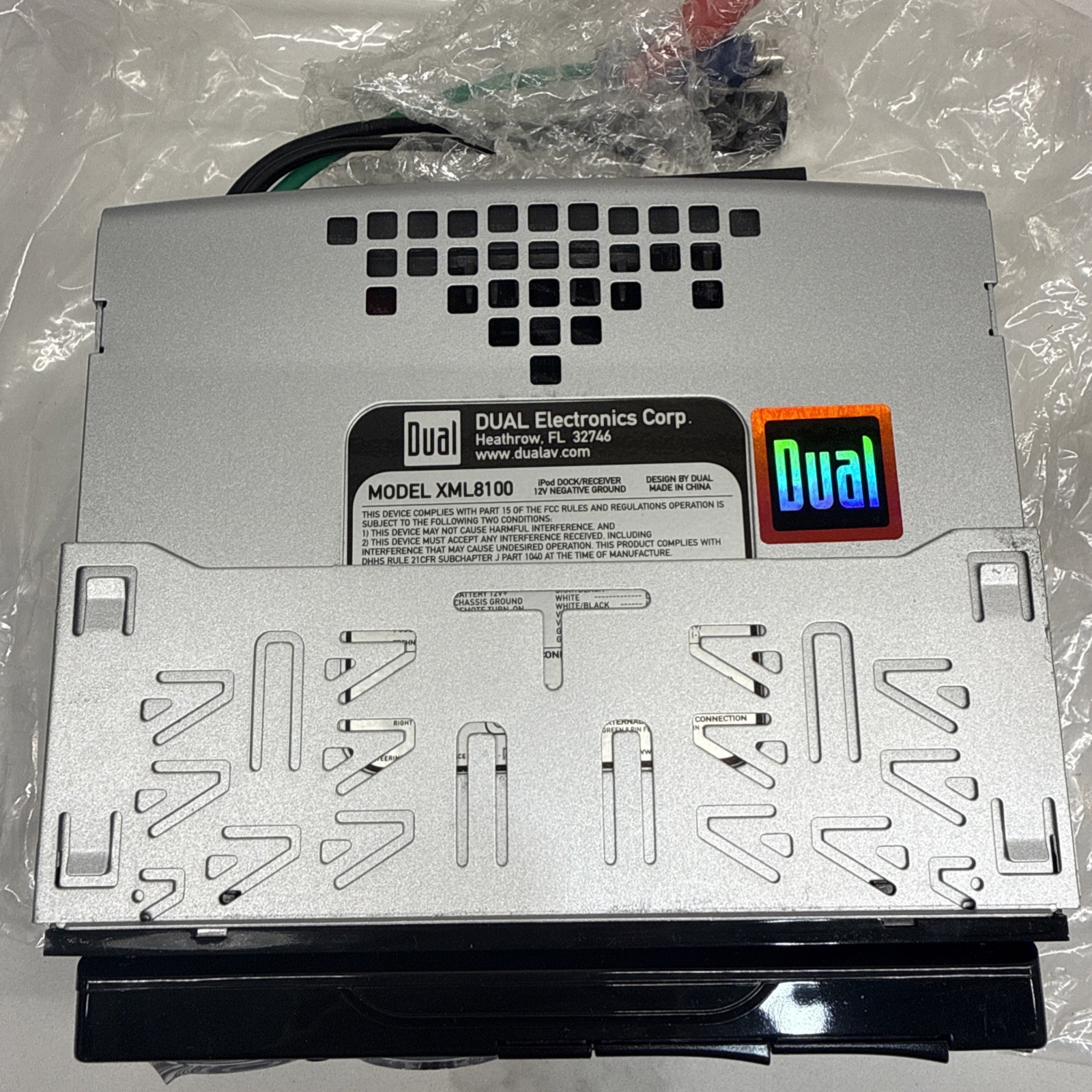 Dual Electronics XML8100 AM/FM Car Dashboard Mechless Receiver with iPod Docking