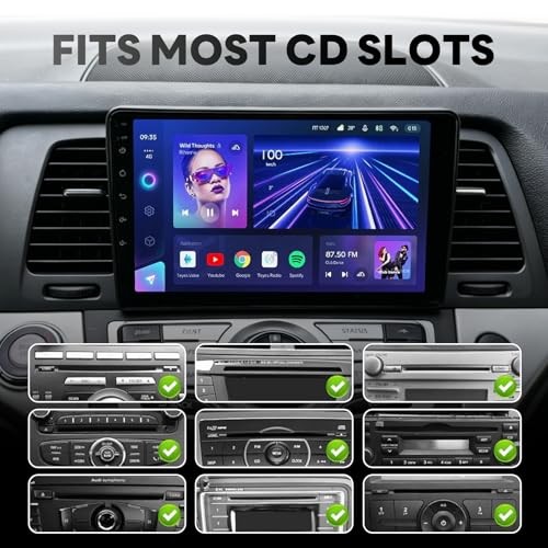 CD Slot Mount for CarPlay Screen – Heavy-Duty 360° Rotation 4-Tab Bracket Mount