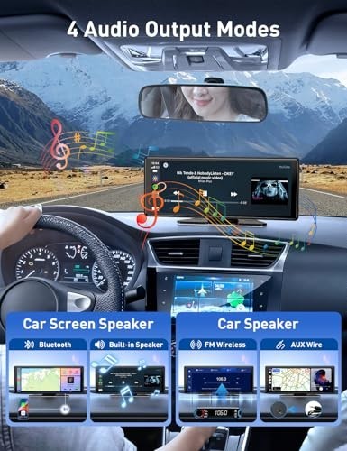 10.26″ HD Wireless CarPlay & Android Auto Stereo, Bluetooth, GPS, Voice Control,