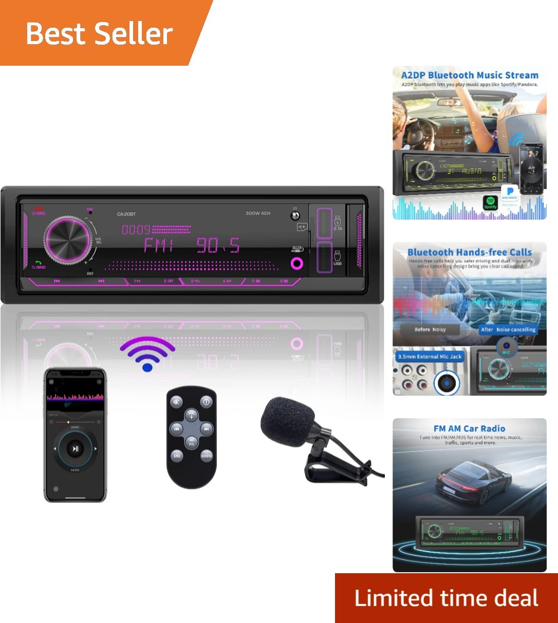 Audio Experience: Bluetooth Single Din Car Stereo with Subwoofer Support