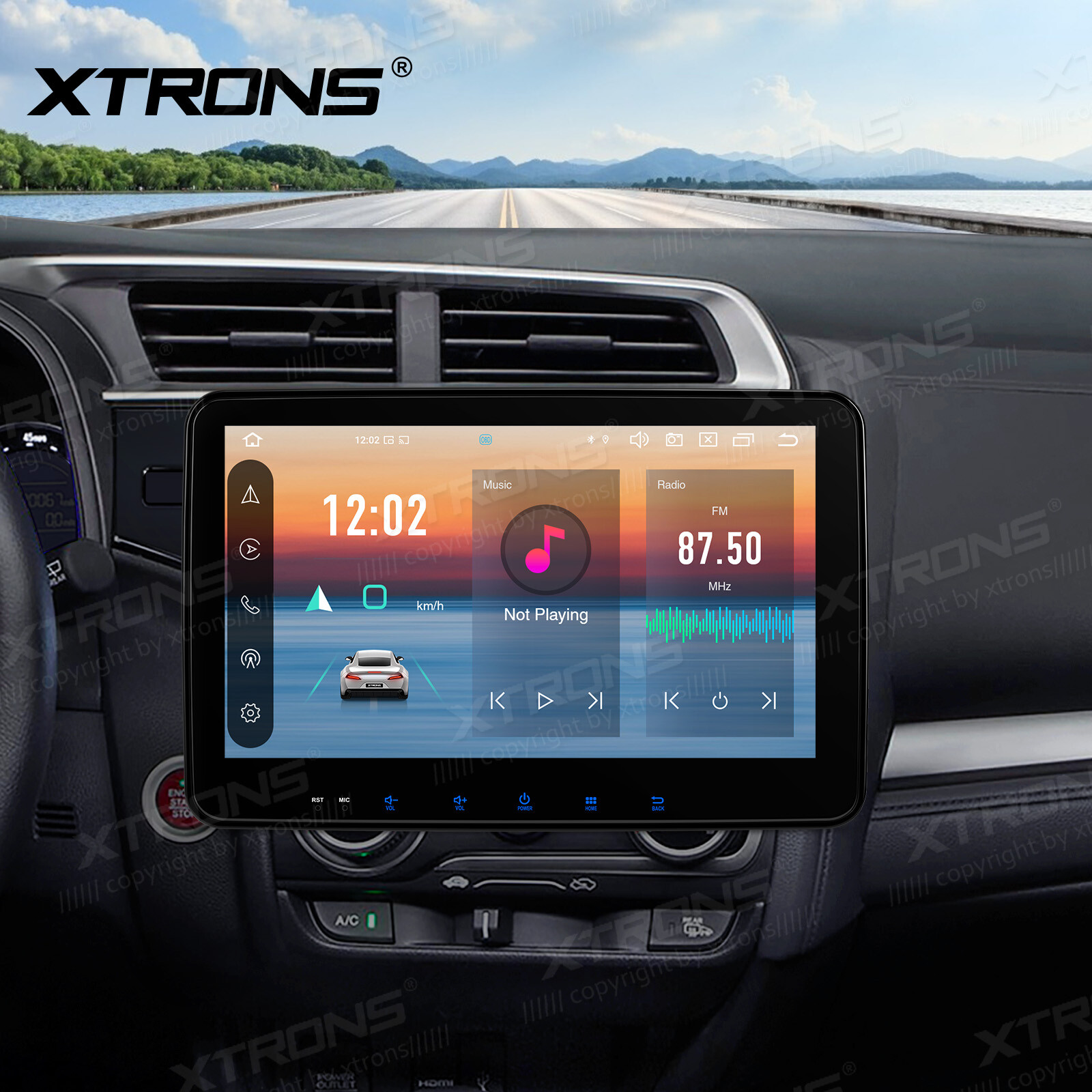 XTRONS 2-DIN 10.1″ Android 14 Car GPS Stereo 8-Core 4+64GB Radio BT5.0 WiFi 4G