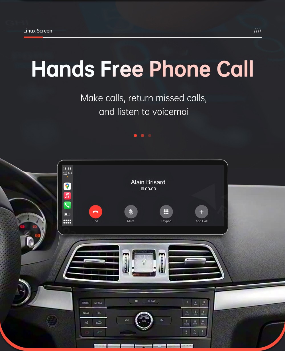Ultra-Thin 12.3”Wireless Carplay Touchscreen For Mercedes E Coupe C207 2009-16