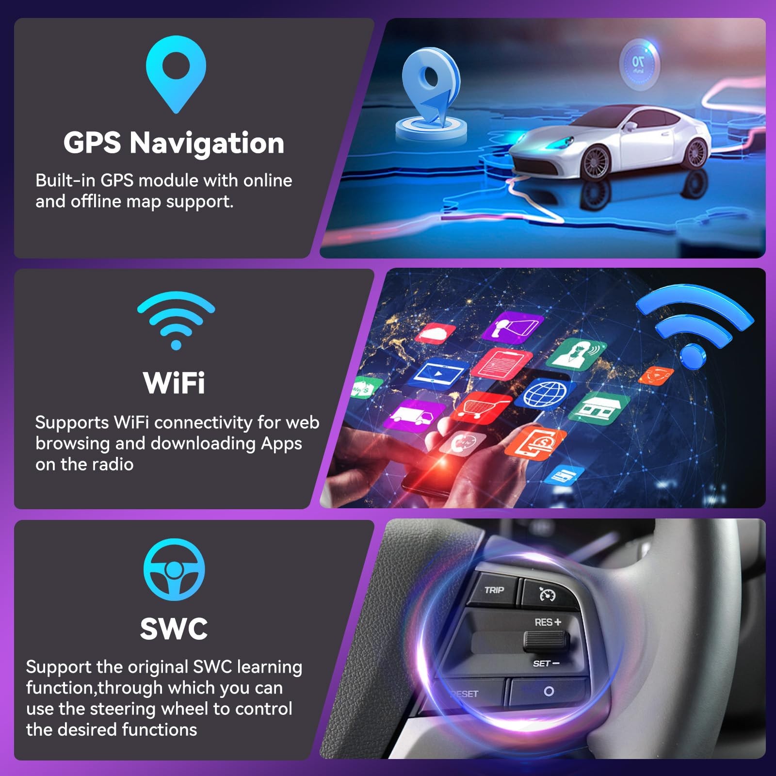 9 Inch Car Radio for Honda CRV 2007-2011, Wireless CarPlay, GPS, Bluetooth