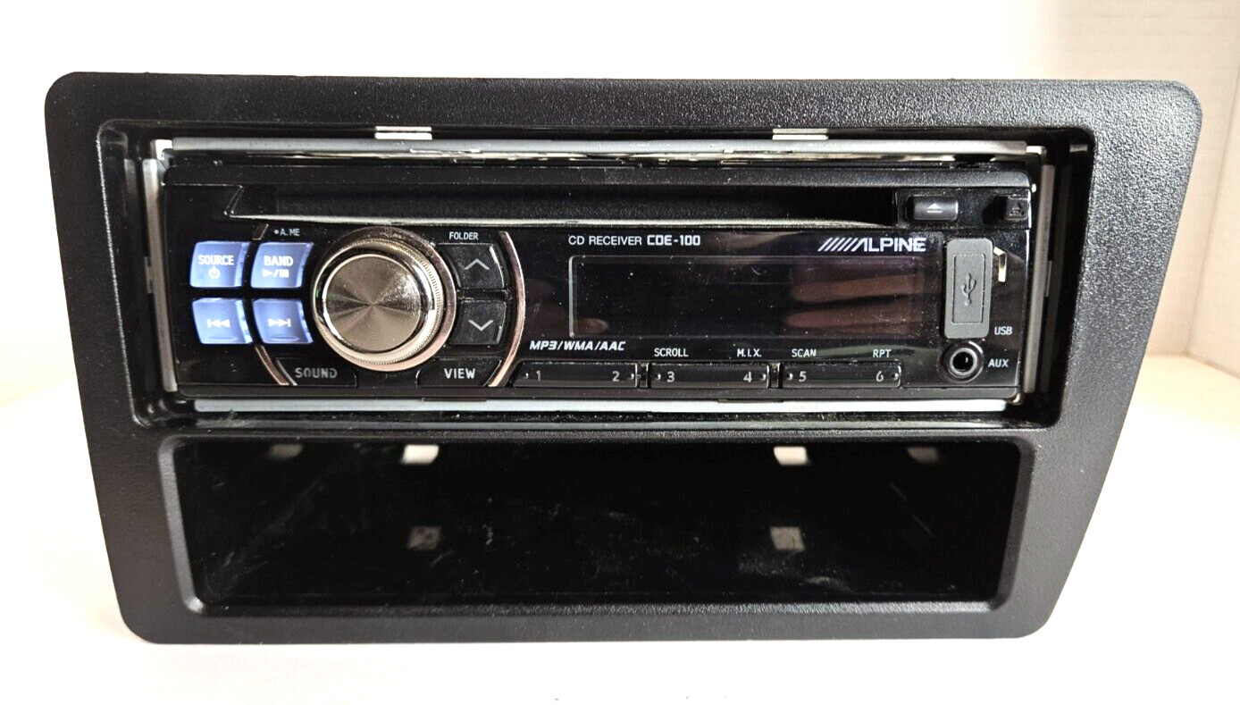 Alpine CDE-100 Car Radio CD Player Receiver USB Aux MP3 WMA ACC AM/FM W/PORT
