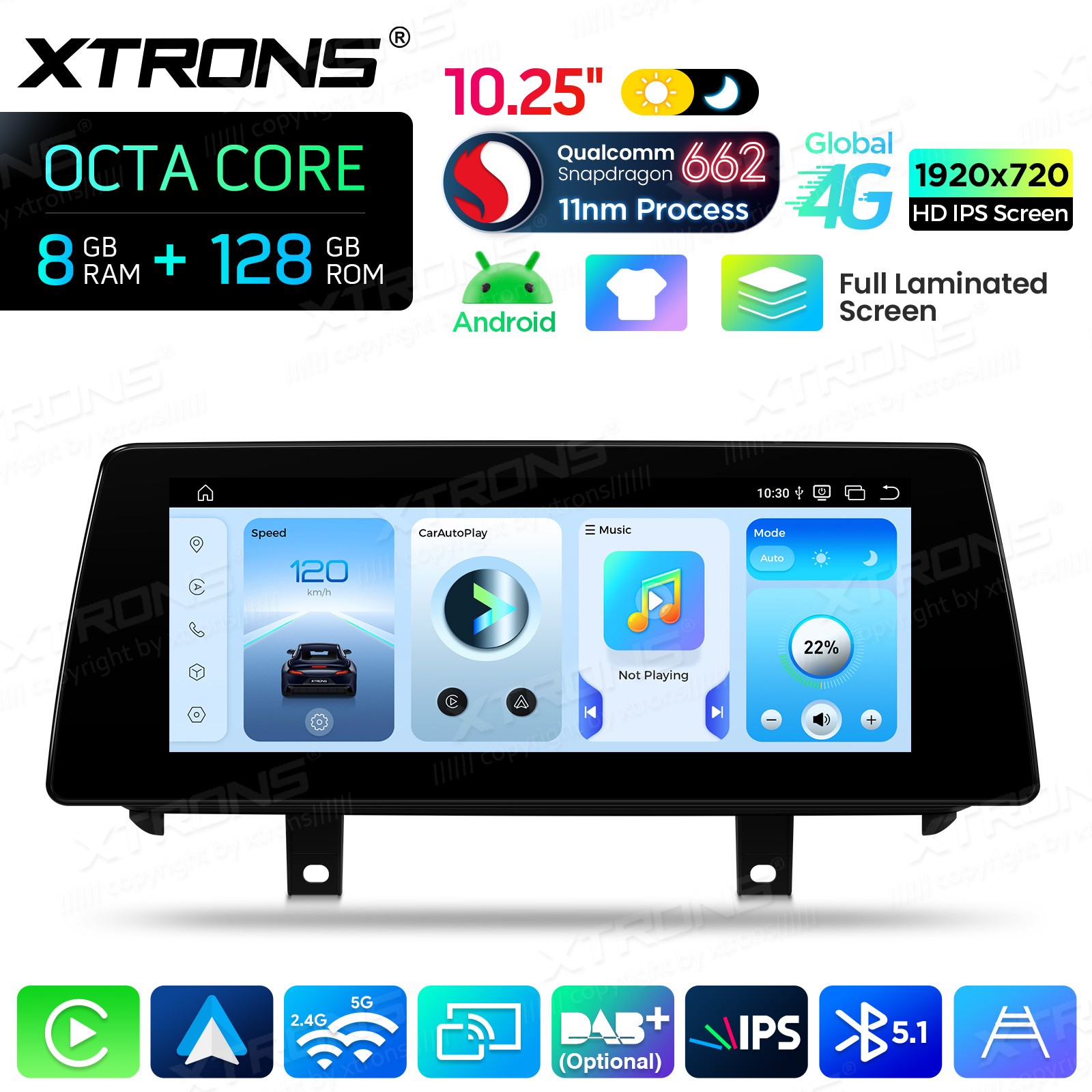 10.25″ Android 14 Car Stereo CarPlay 8+128G Retrofit For BMW X5 F15 X6 F16 NBT