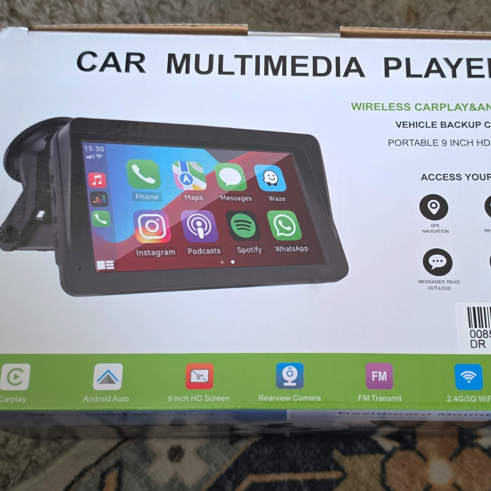 PL11002 9″ HD Touchscreen Digital Media Receiver w/ CarPlay Android Auto BT