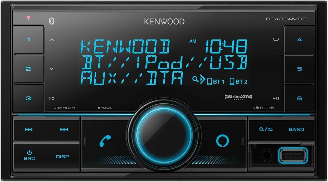 Kenwood DPX304MBT 2-DIN Digital Media Receiver w/Bluetooth Mechless Amazon Alexa
