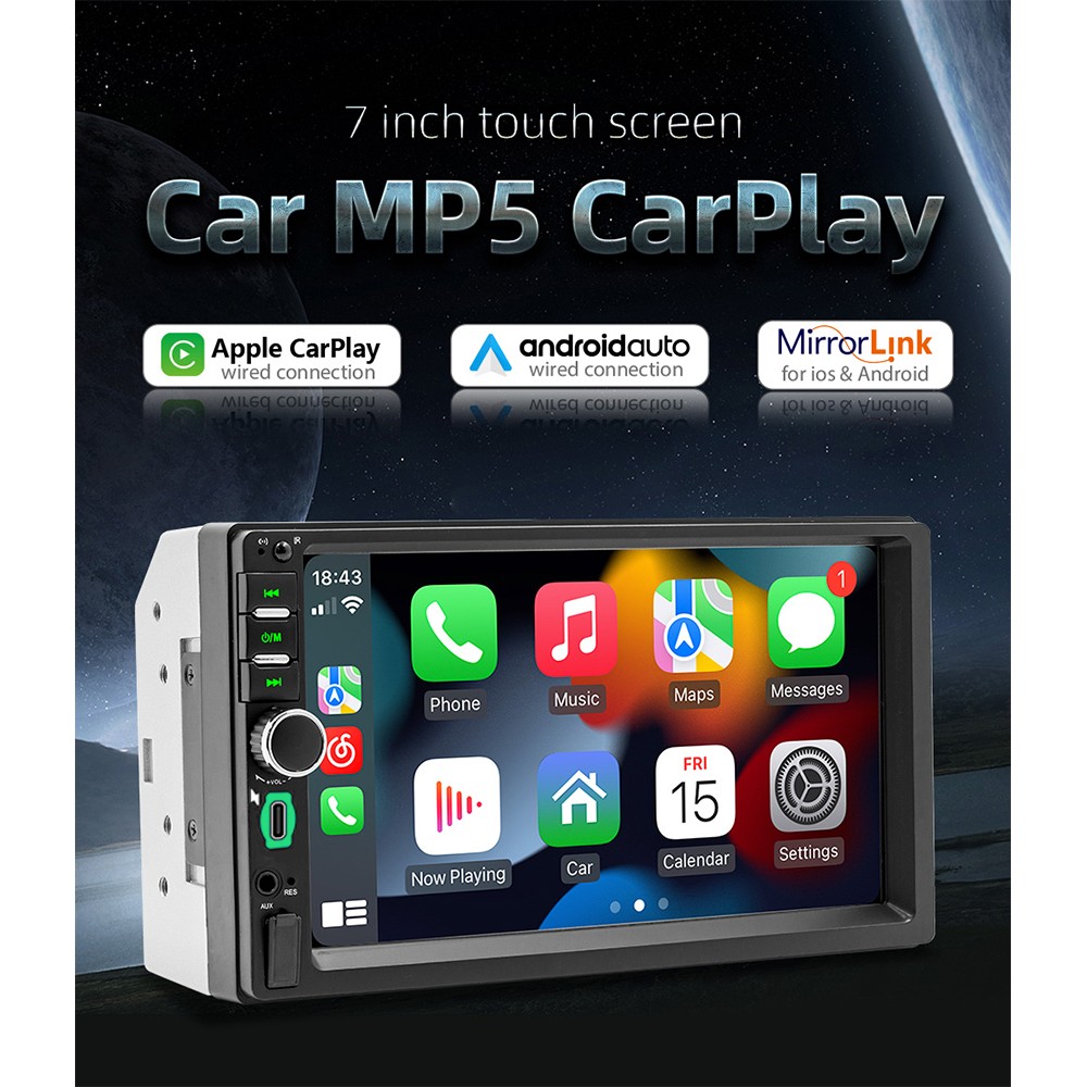 Wired CarPlay F7018C Reversing Image Car MP5 Player with Bluetooth &