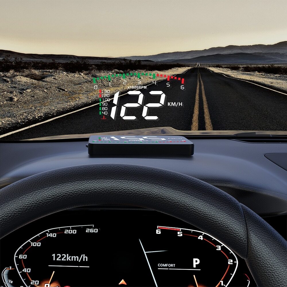 A900 Hud Display Car Projector Alarm OBD2 Head Up Display Speedometer Windshield