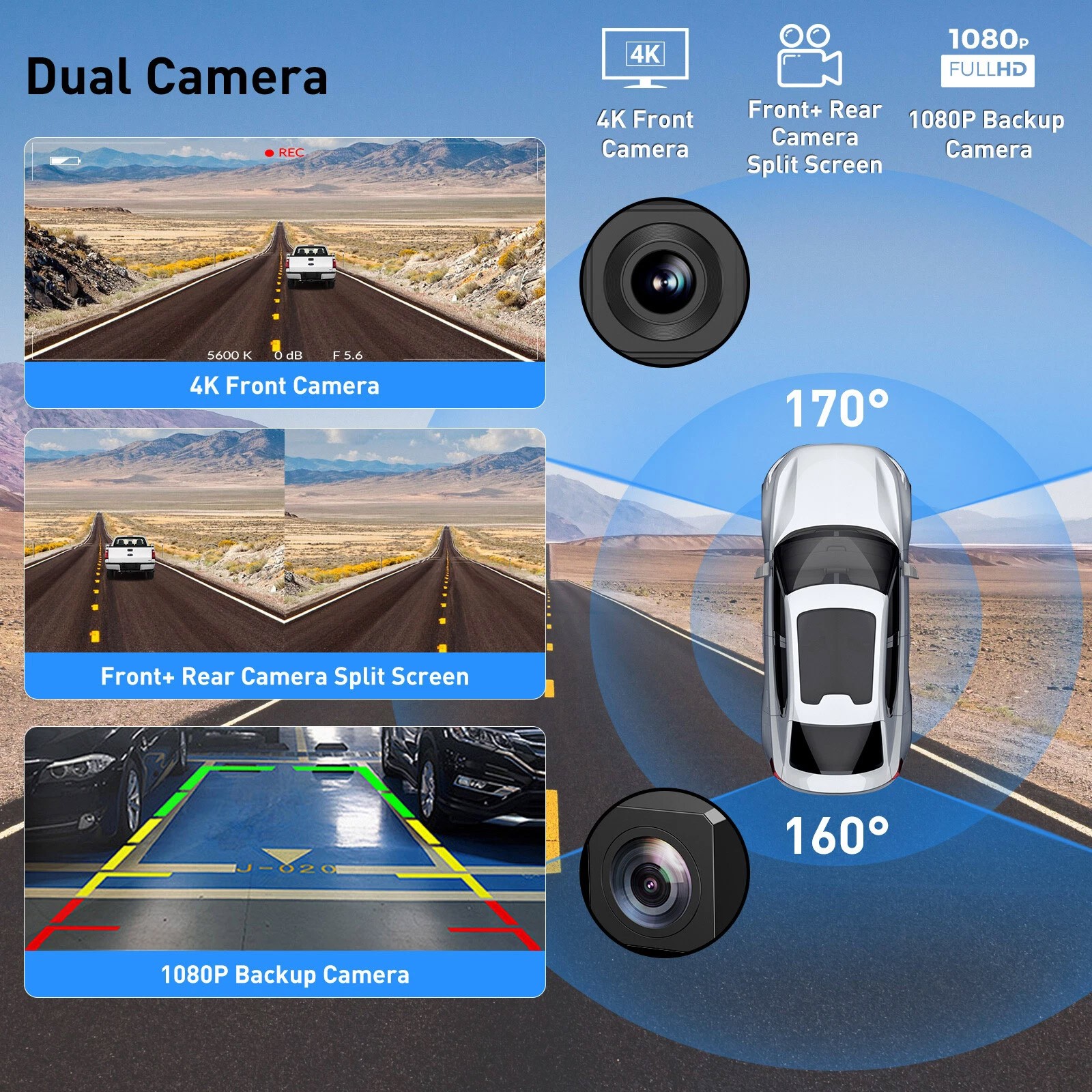 11.3 inch Car Multimedia Player Wireless Carplay Android Auto Dash Cam Video