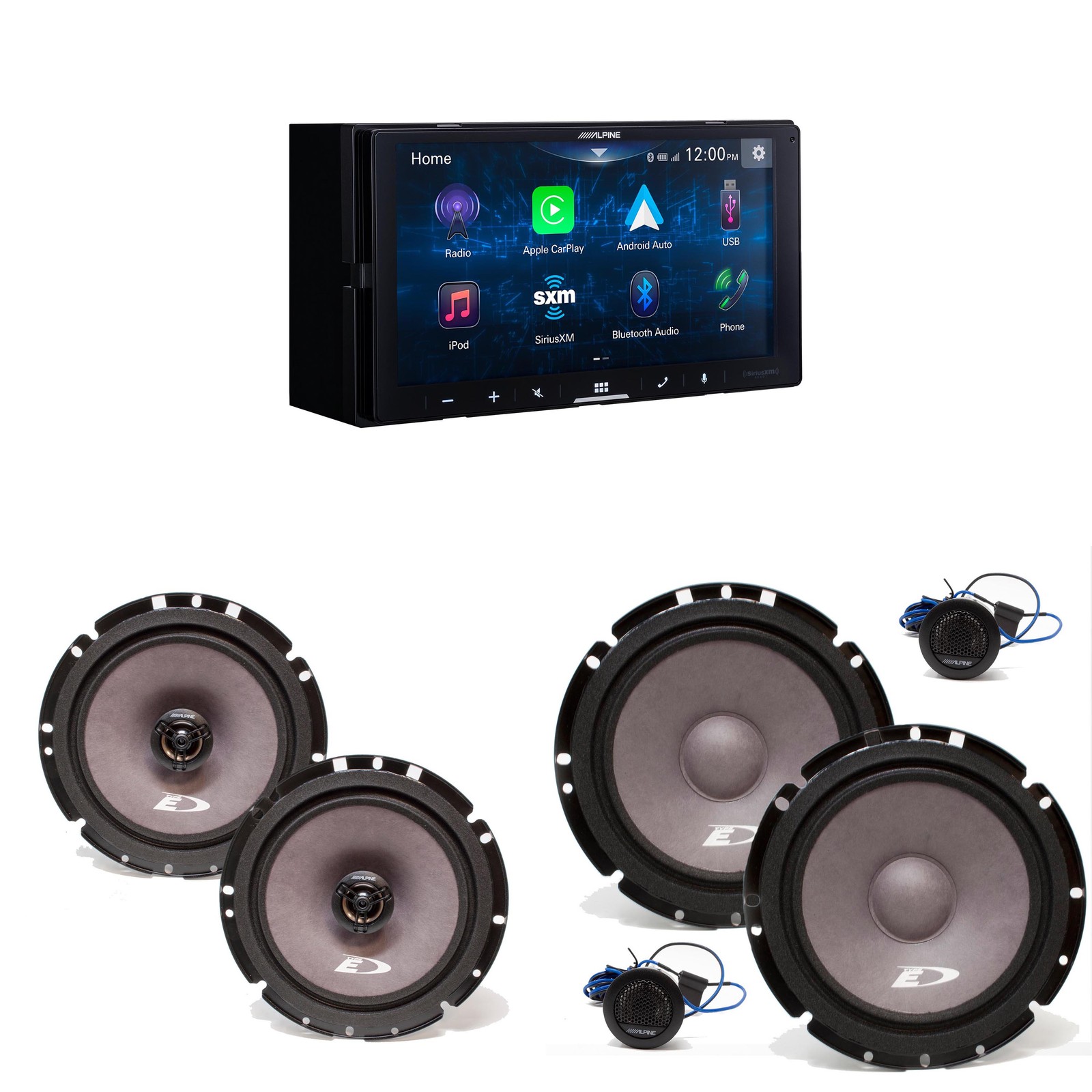 Alpine iLX-W670-S Digital Multimedia Receiver w/ A Pair Alpine SXE-1751S 6.5″…