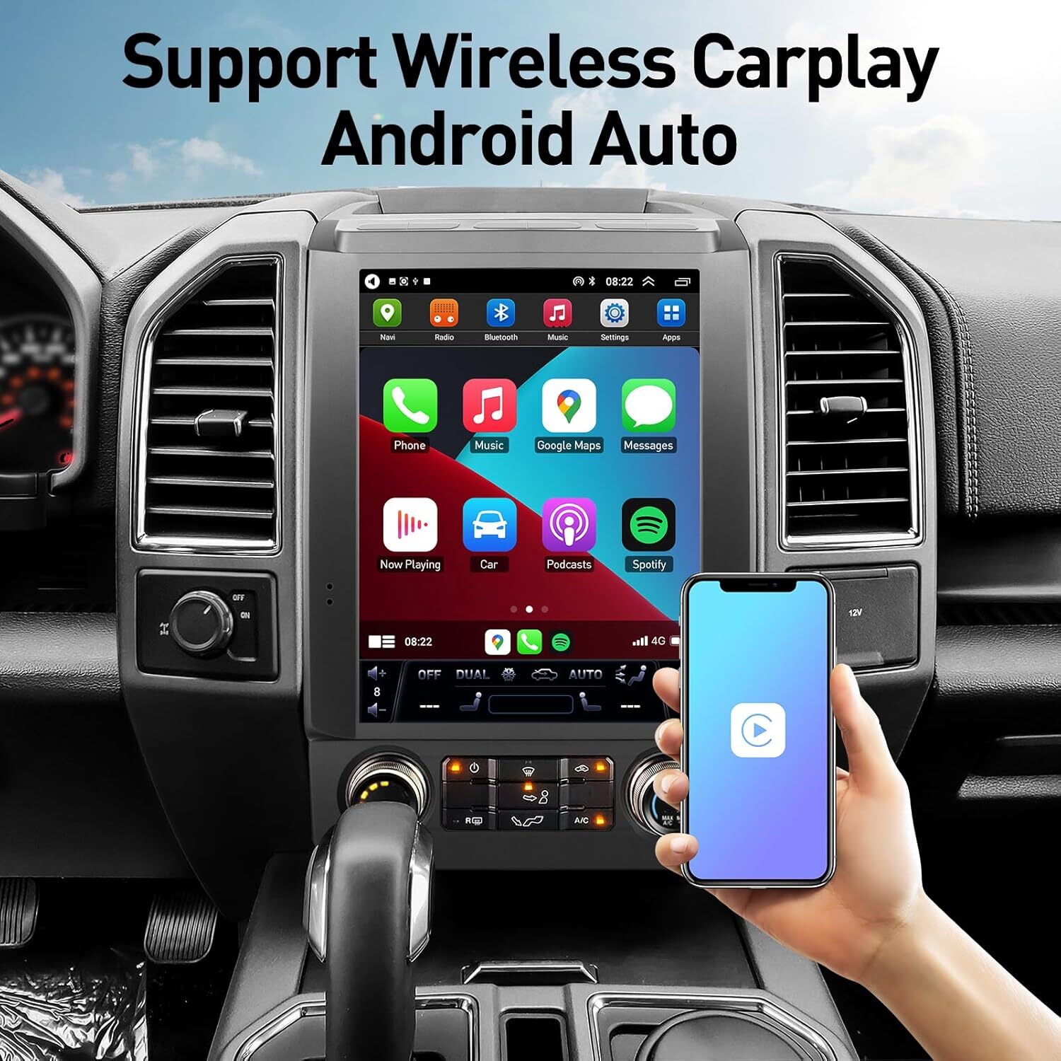 12.1″ For Ford F150 2015-2021 Android Car Stereo Radio GPS Carplay Tesla Style