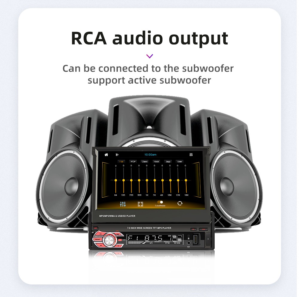 7″ Car Stereo Radio Carplay Android Auto Single 1 DIN Bluetooth USB AUX FM SWC
