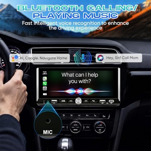Single Din Car Stereo-Car Radio with Wireless CarPlay & Android Auto,6.9″