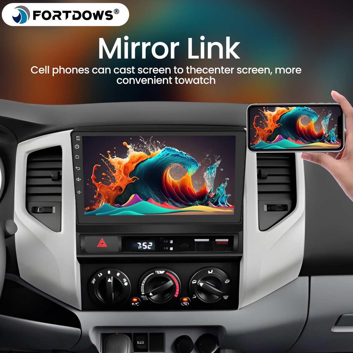 4+64GB Android 13.0 For TOYOTA TACOMA 2005-2013 CarPlay Stereo Radio Navigation