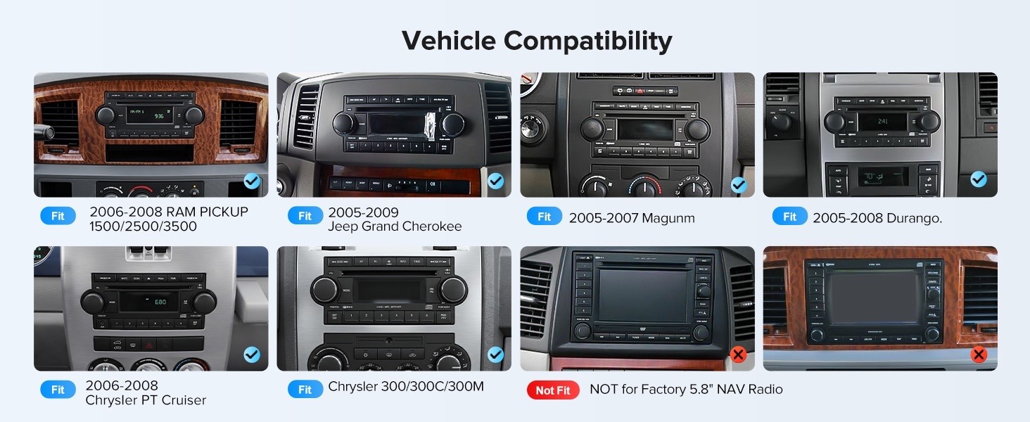 10 Inch Linux Touchscreen for Dodge Ram 2006-2012, Backup Cam, CarPlay & Android
