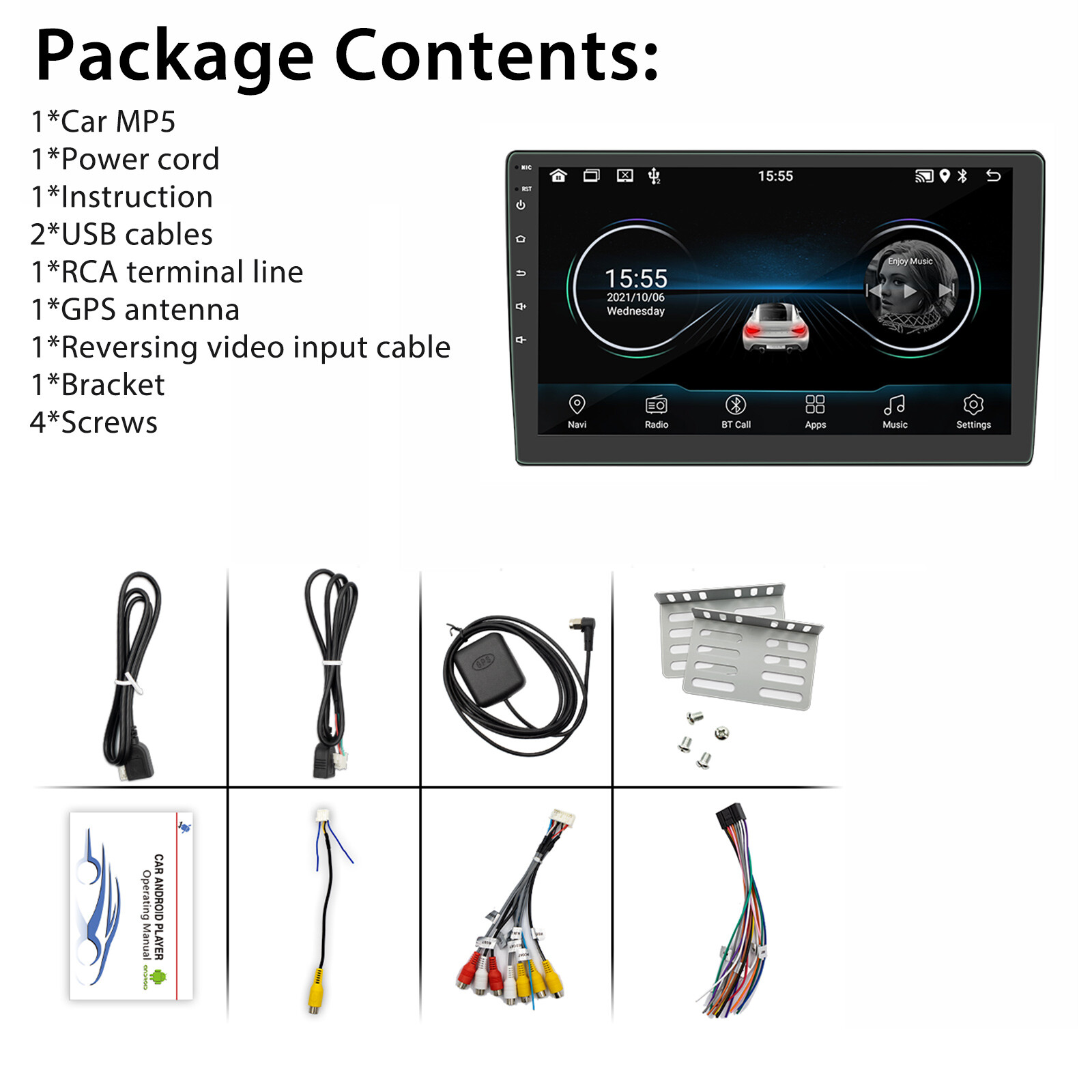 10.1” Double 2 Din Android 13 Touch Screen Car Stereo Radio GPS WIFI BT Carplay