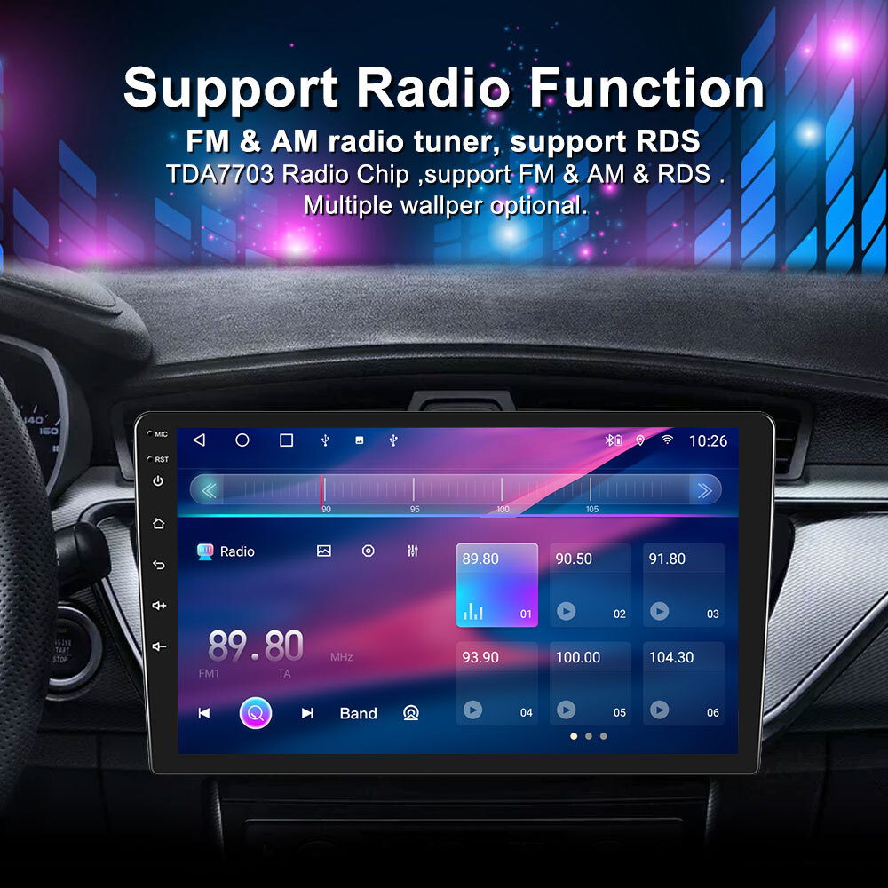 Universal 9″10.1″Car Video Player GPS Navi Touchscreen Wireless Carplay RDS DSP