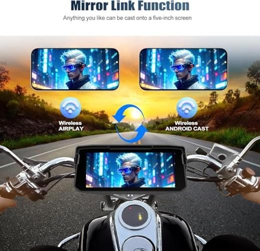 6.86 Inch Motorcycle Carplay Screen with Wireless Carplay & P2-6.86″ IP68