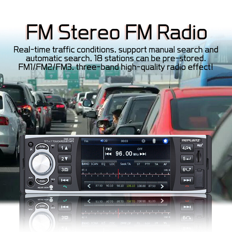 4.1” 1Din Car MP5 Player Radio Bluetooth TF FM RDS Stereo Remote Control Camera