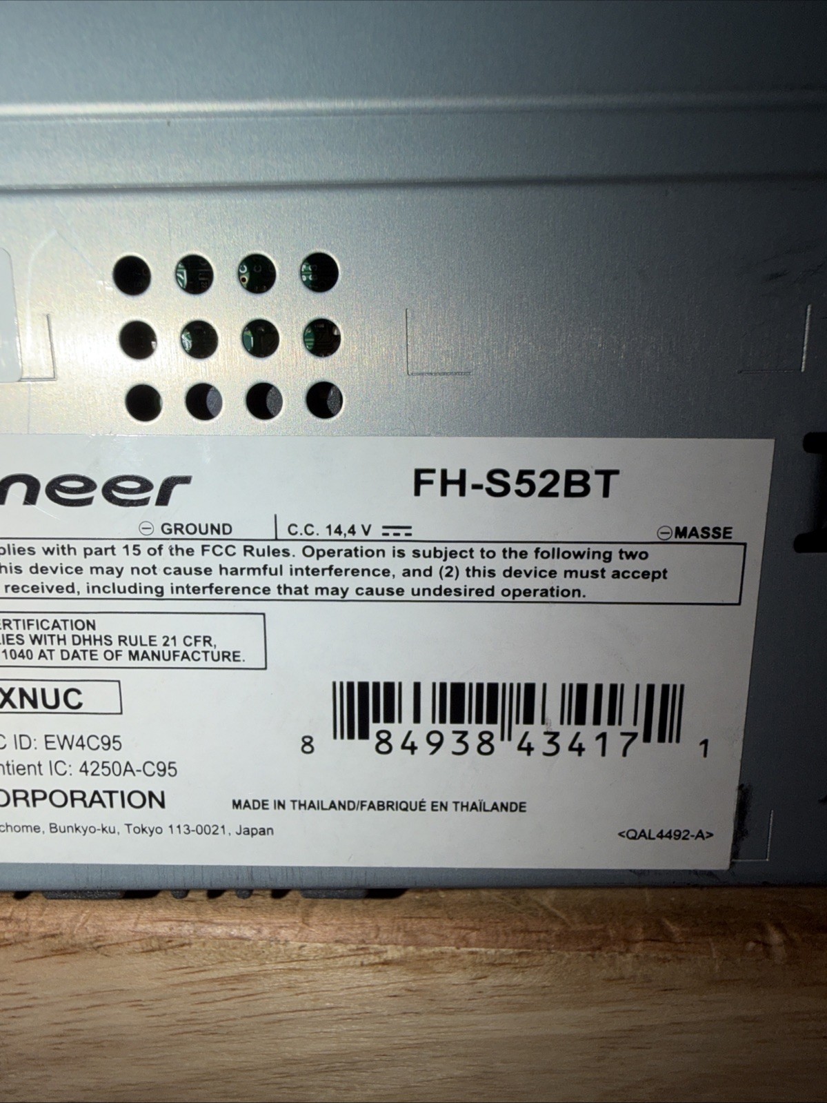 Pioneer FH-S52BT Double DIN Bluetooth Car Stereo Receiver AUX USB MIXTRAX
