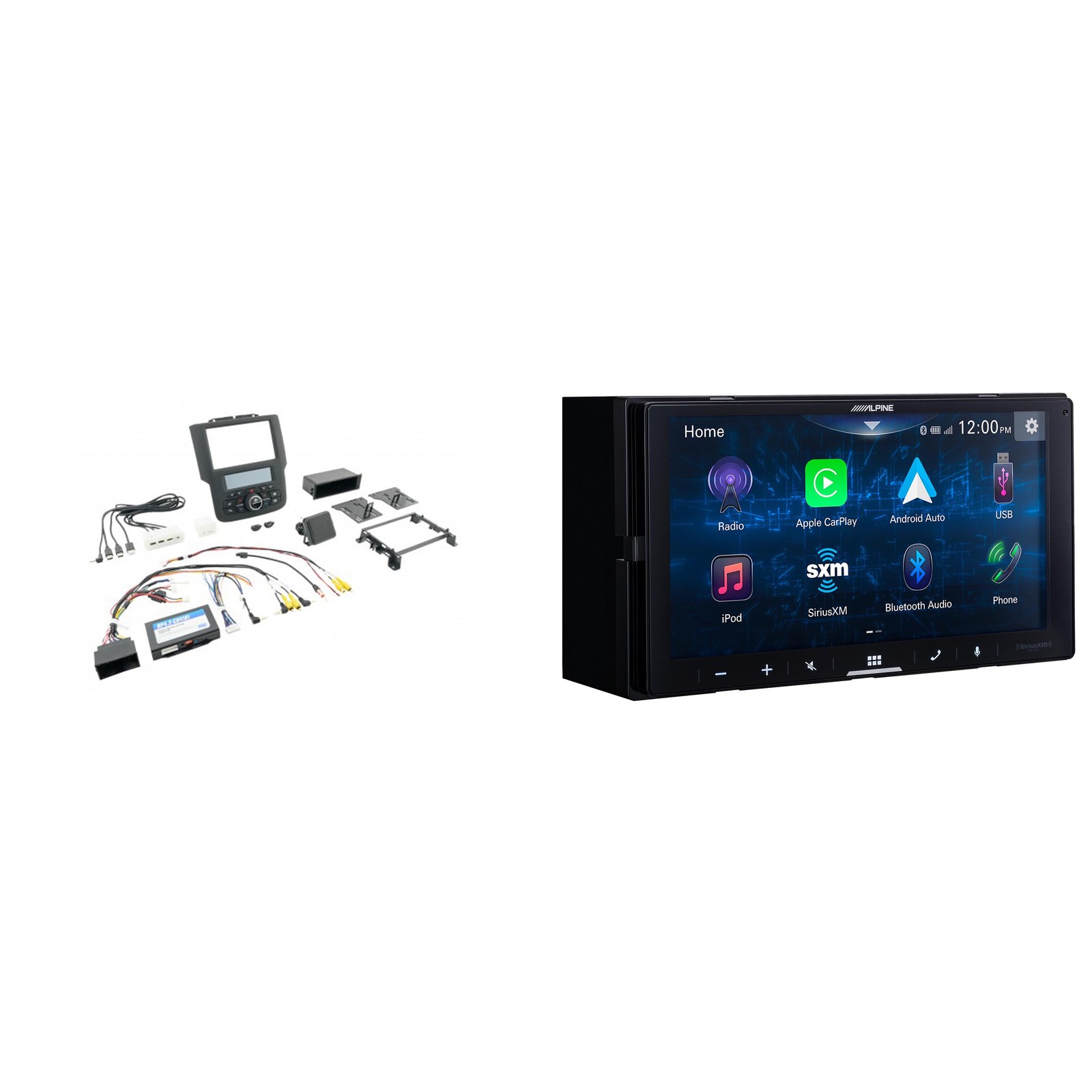 Alpine iLX-W670-S 7-Inch Mech-less Receiver w/ PAC RPK4-CH4101 2013-19 Ram Tr…